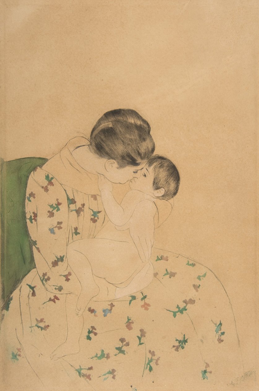 Beijo da Mãe, c.1891 de Mary Cassatt