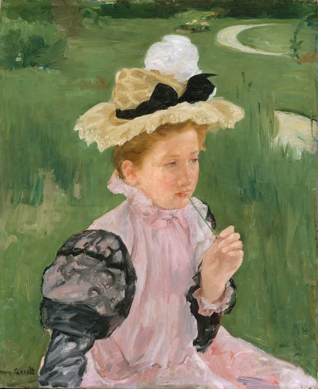 Retrato de uma jovem garota, c.1899 de Mary Cassatt