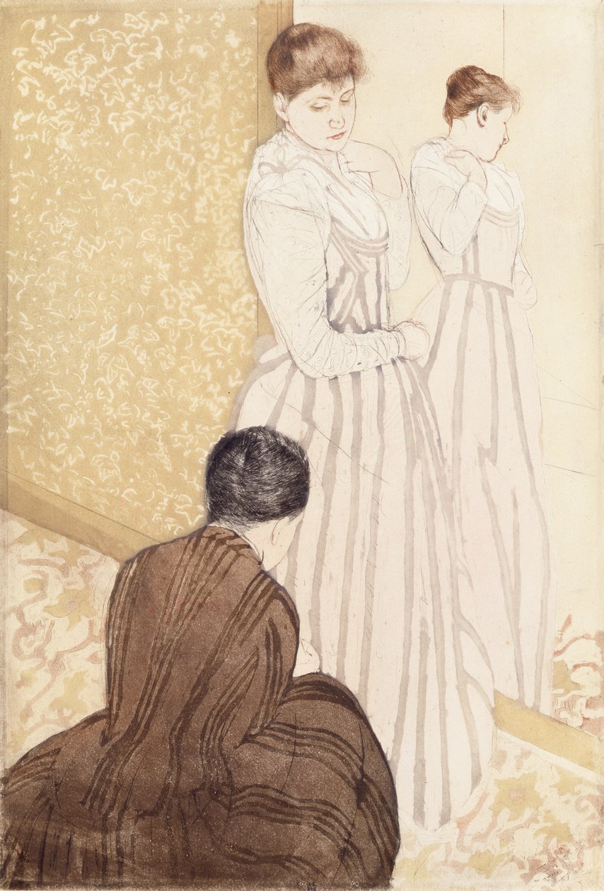 O encaixe (wc e lápis no papel) de Mary Cassatt