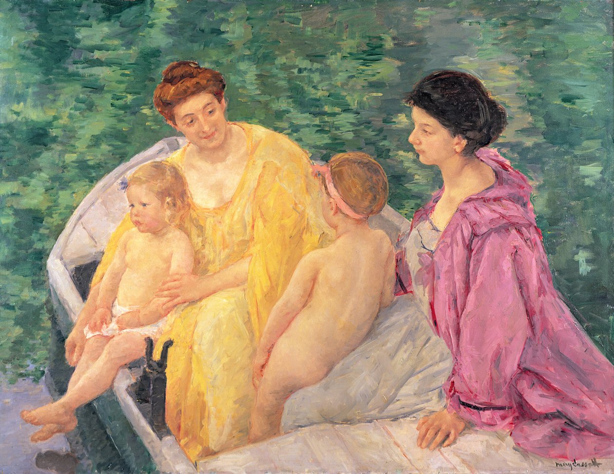 O Natação, ou Duas Mães e Seus Filhos em um Barco, 1910 de Mary Cassatt