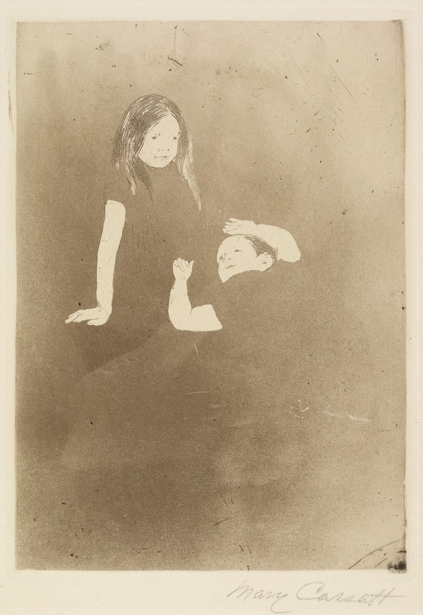 Duas crianças na grama, c. 1887 de Mary Cassatt