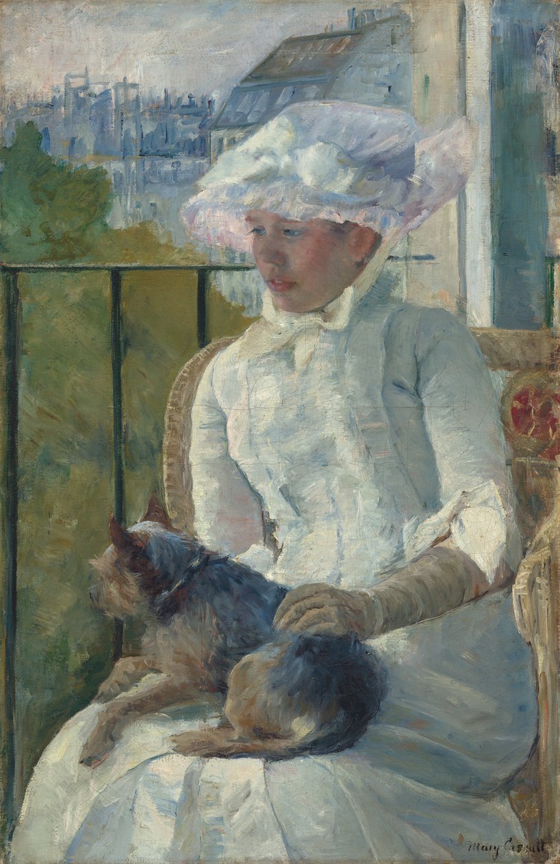 Moça em uma janela, c.1883-84 de Mary Cassatt