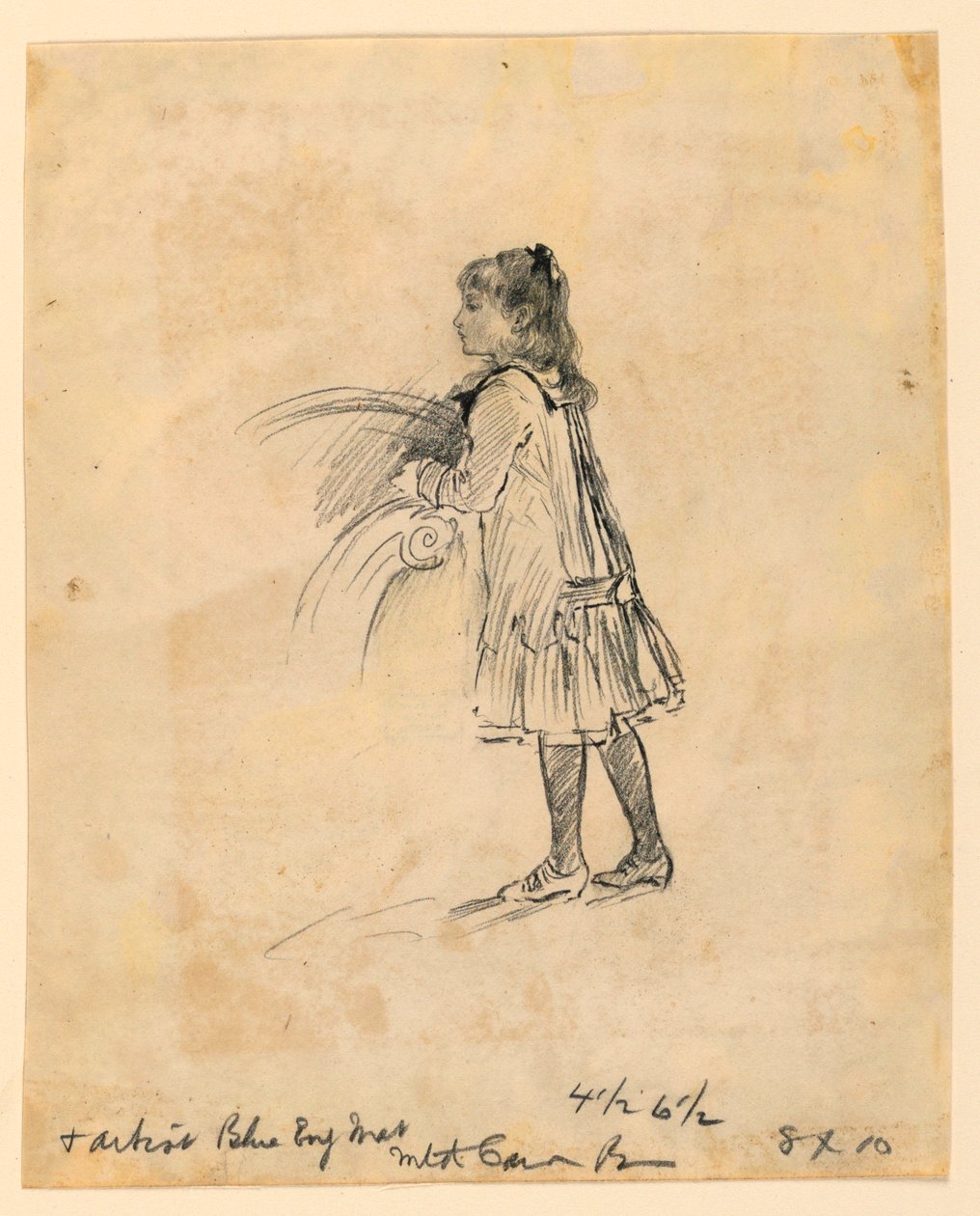 Desenho, Marian Hague em criança, 1883 de Mary A. Hallock Foote