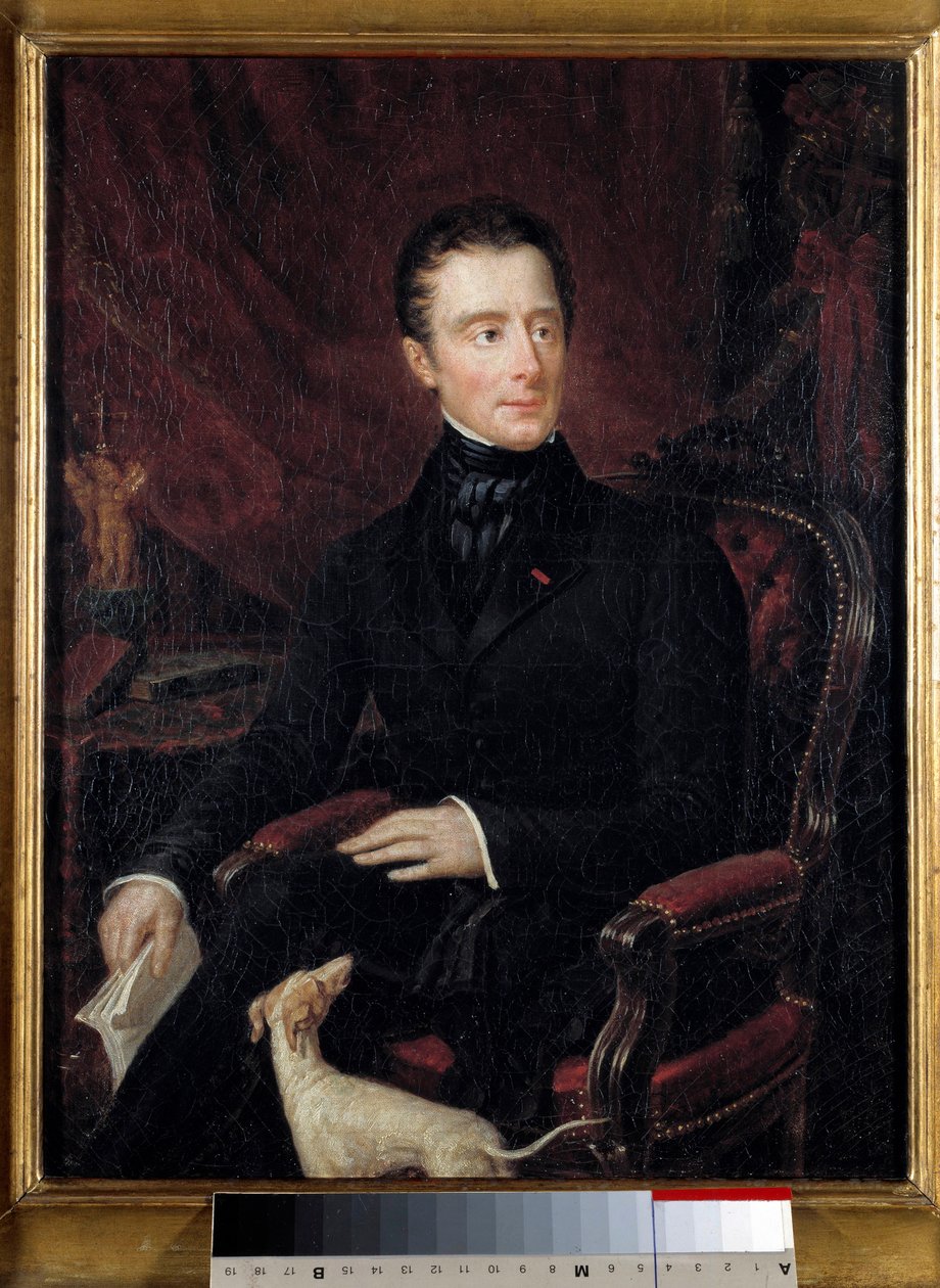 Retrato do poeta francês Alphonse de Lamartine (1790-1869) Pintura de Marianne Lamartine (século XIX). Paris. Museu da Vida Romântica de Mary Ann Elisa Lamartine