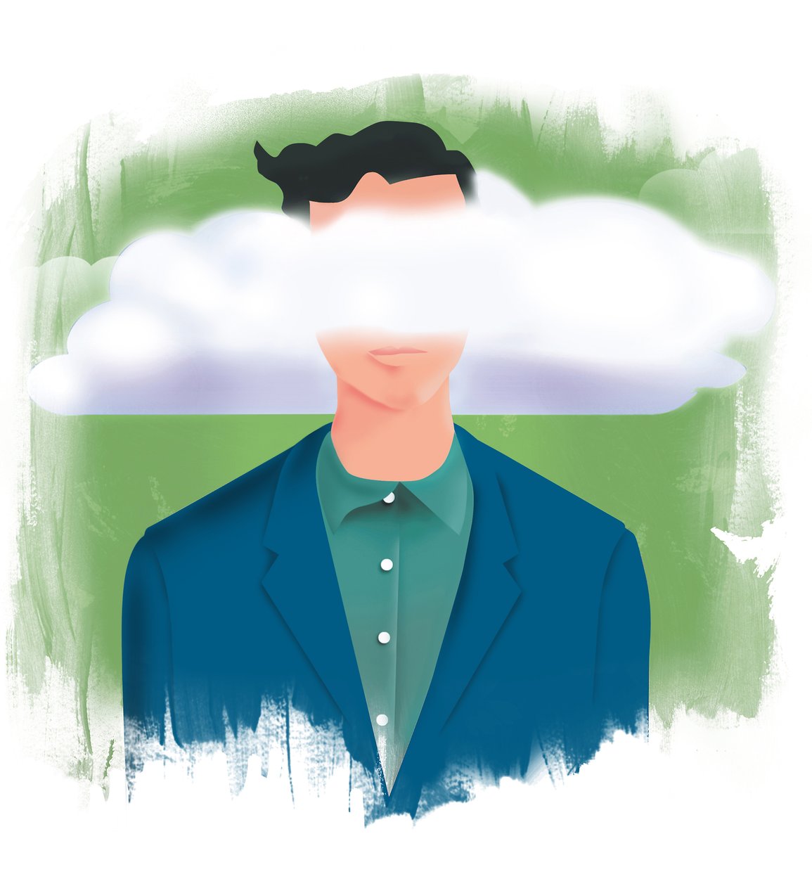 Cabeça nas nuvens, 2015 (digital) de Mary Ann Smith