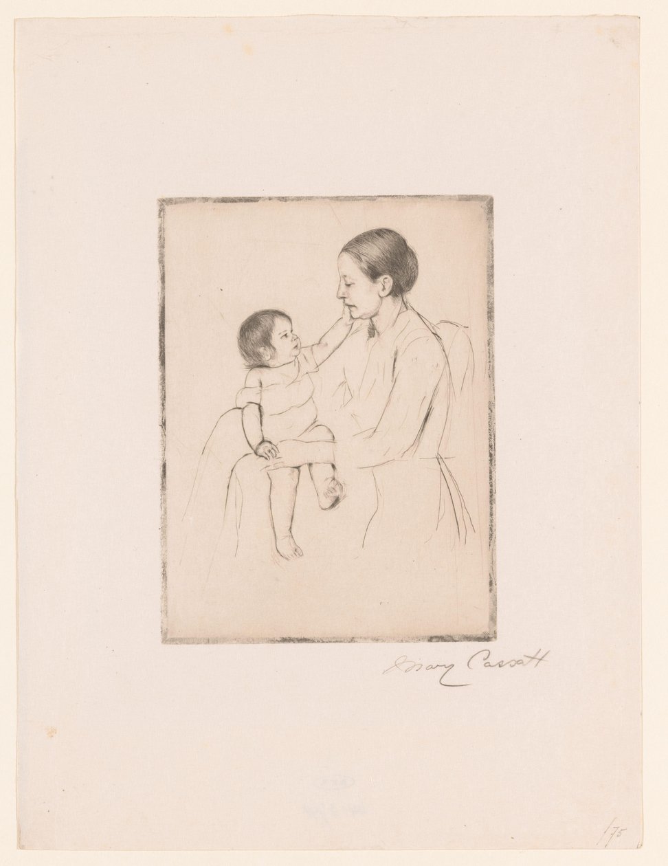 O amor As carícias Mãe e filho de Mary Cassatt (signed by artist)