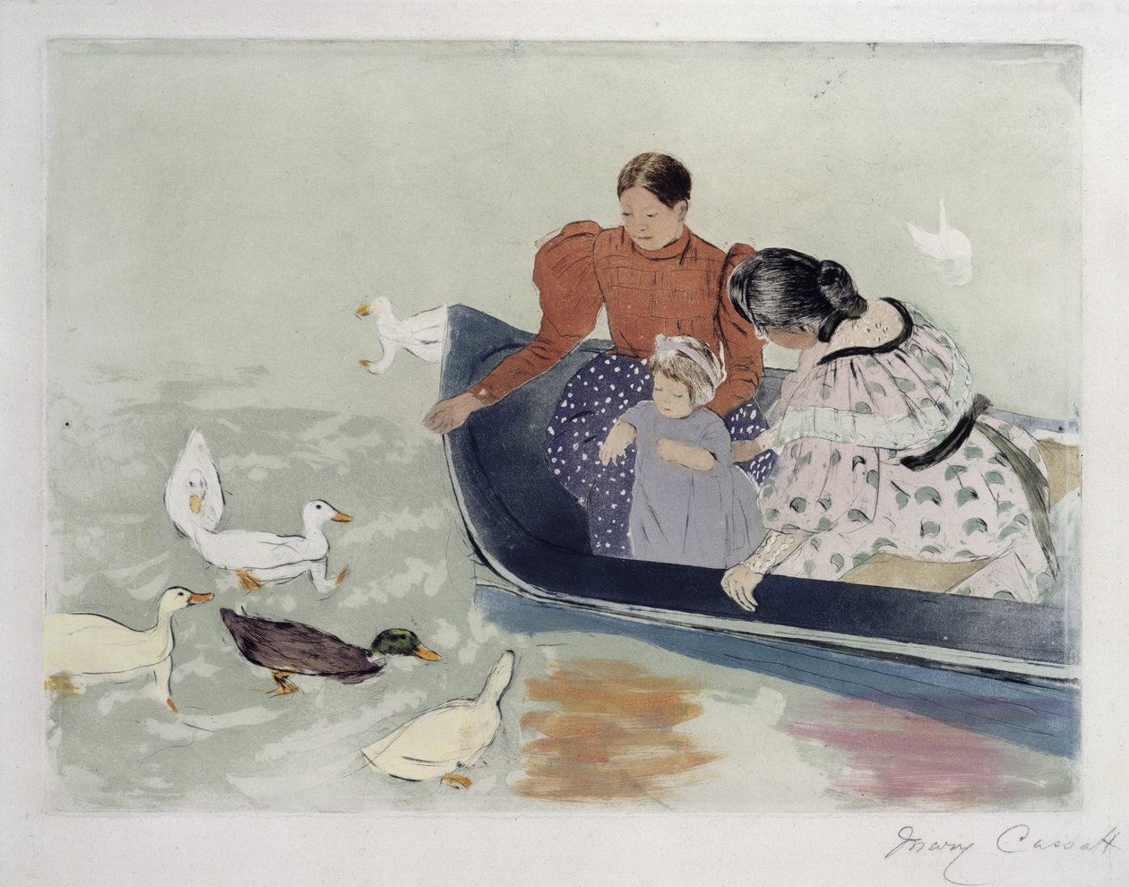 A dar de comer aos patos de Mary Cassatt