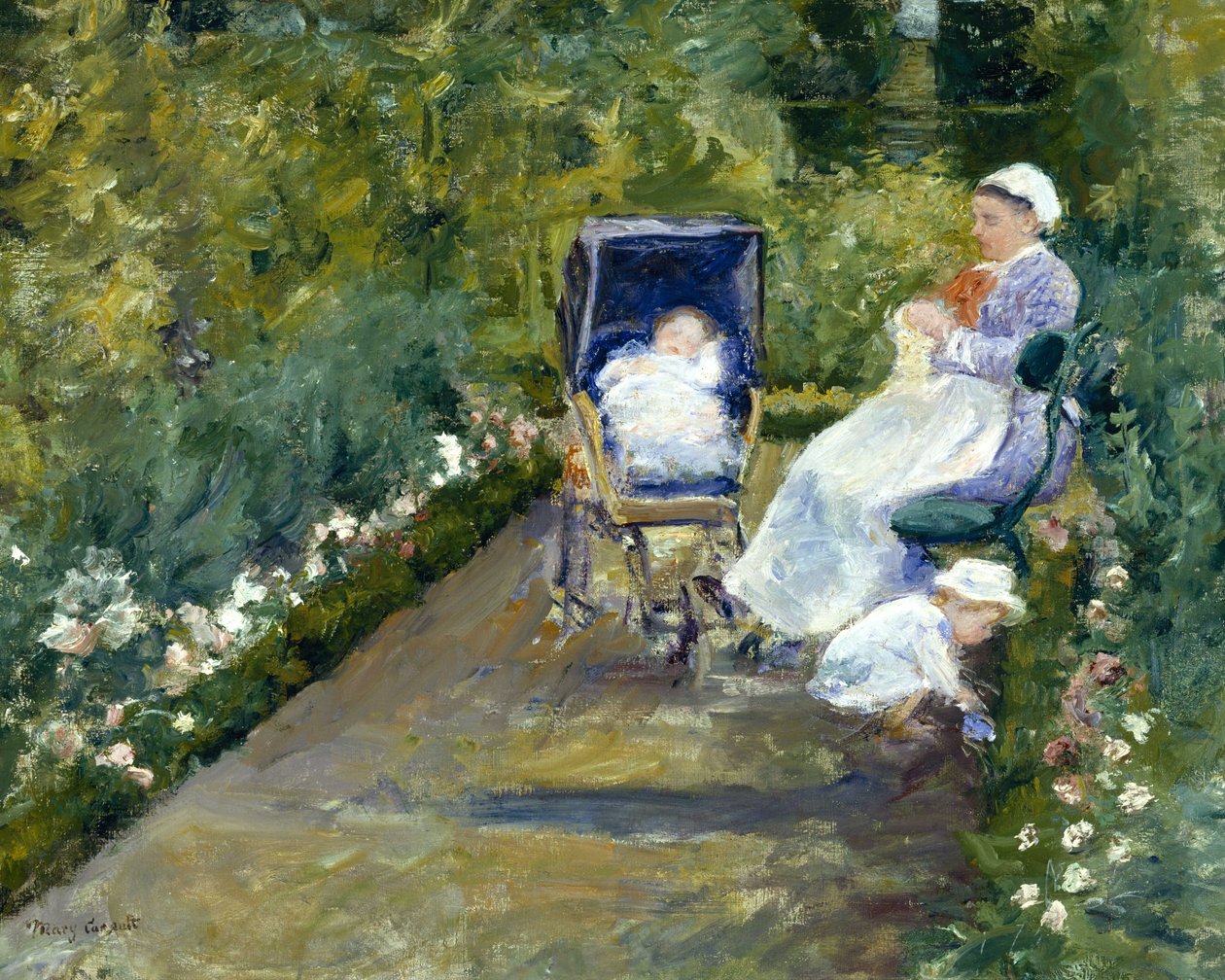 Crianças num jardim (A ama) de Mary Cassatt