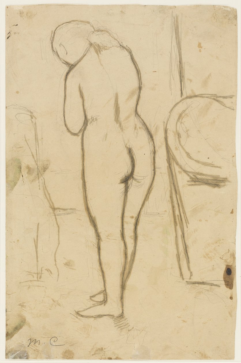 Desenho para "Standing Nude" (Nu em pé) de Mary Cassatt