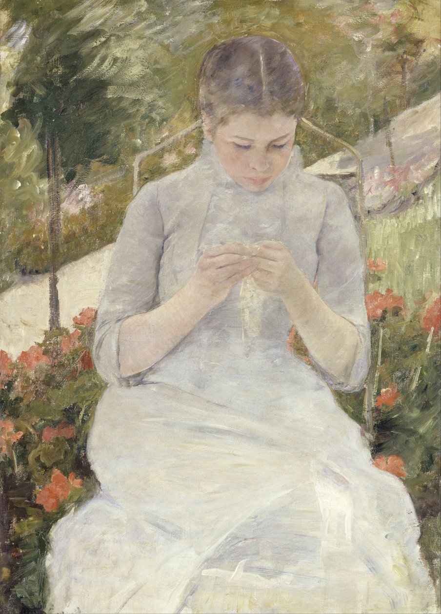 Jovem rapariga no jardim de Mary Cassatt