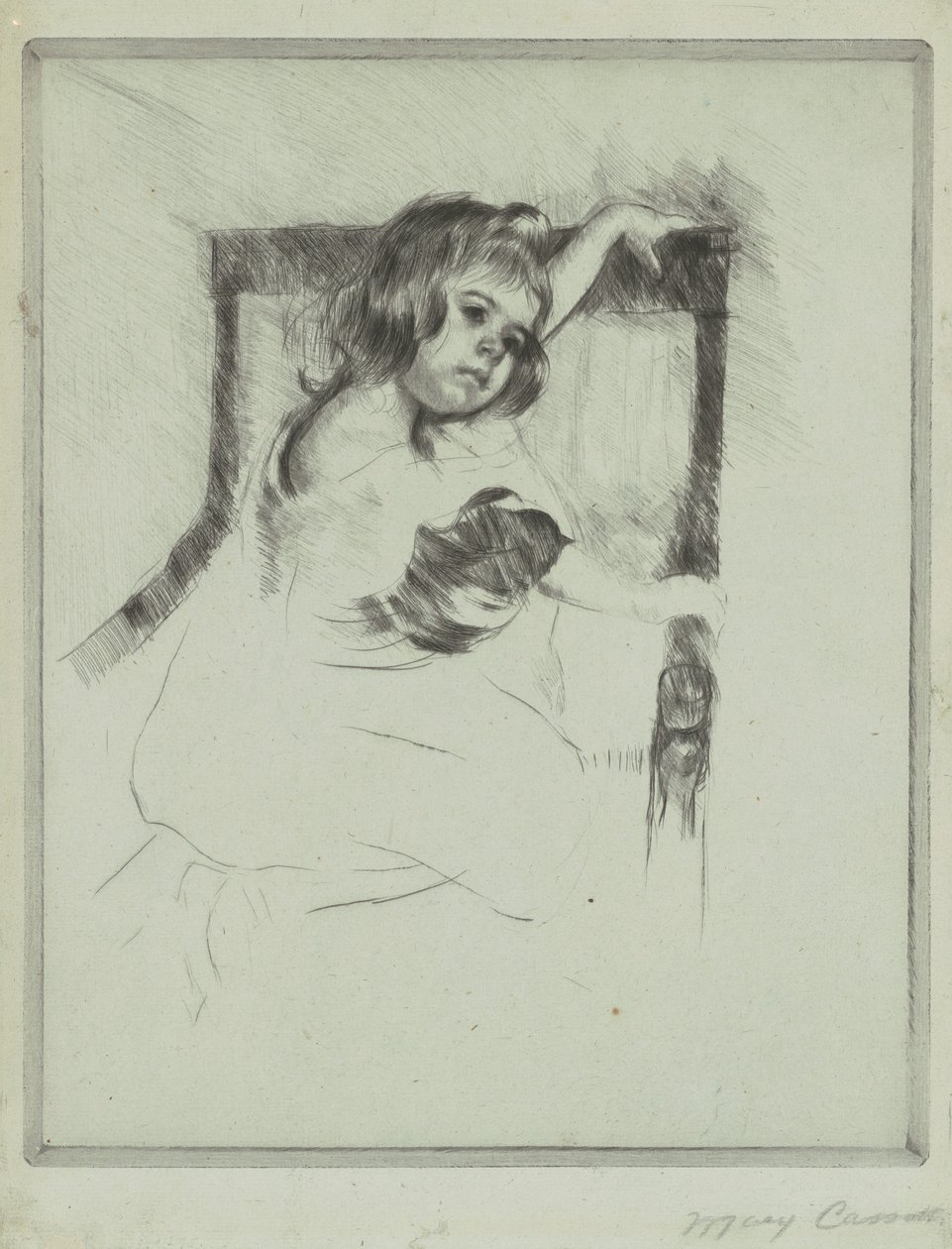 Ajoelhado em uma poltrona de Mary Cassatt