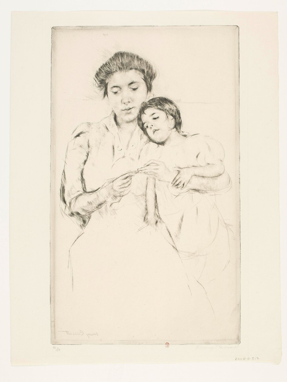 Lição de croché de Mary Cassatt