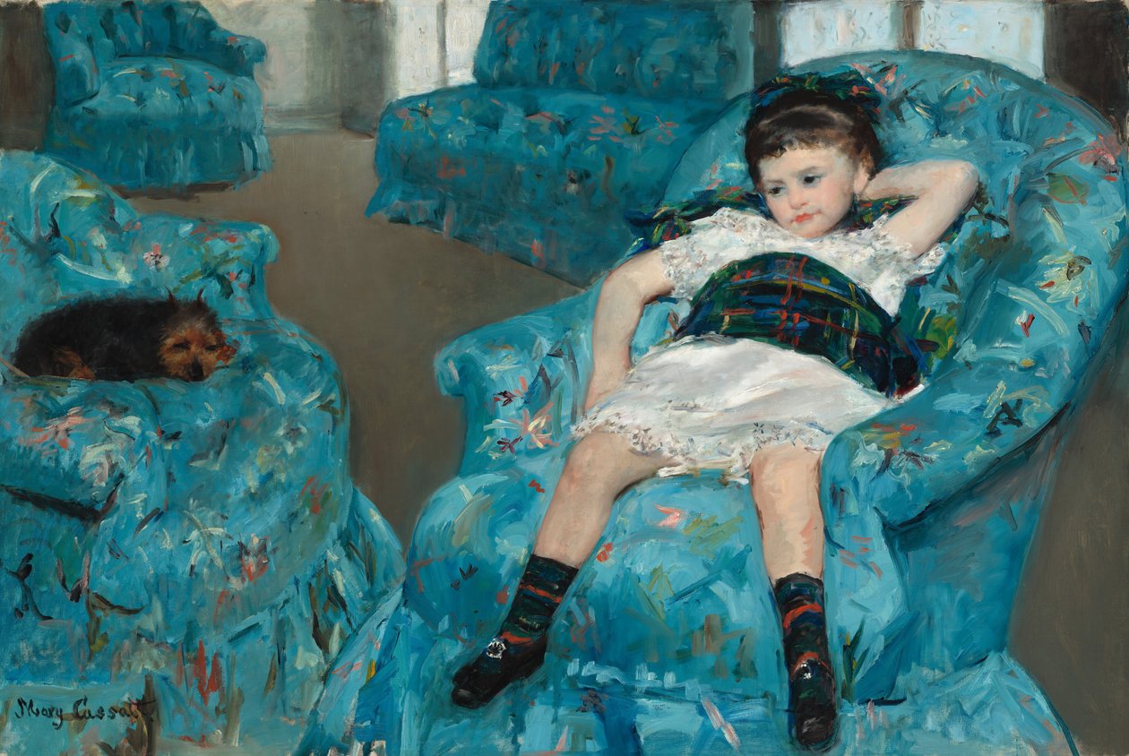 Menina em uma poltrona azul de Mary Cassatt