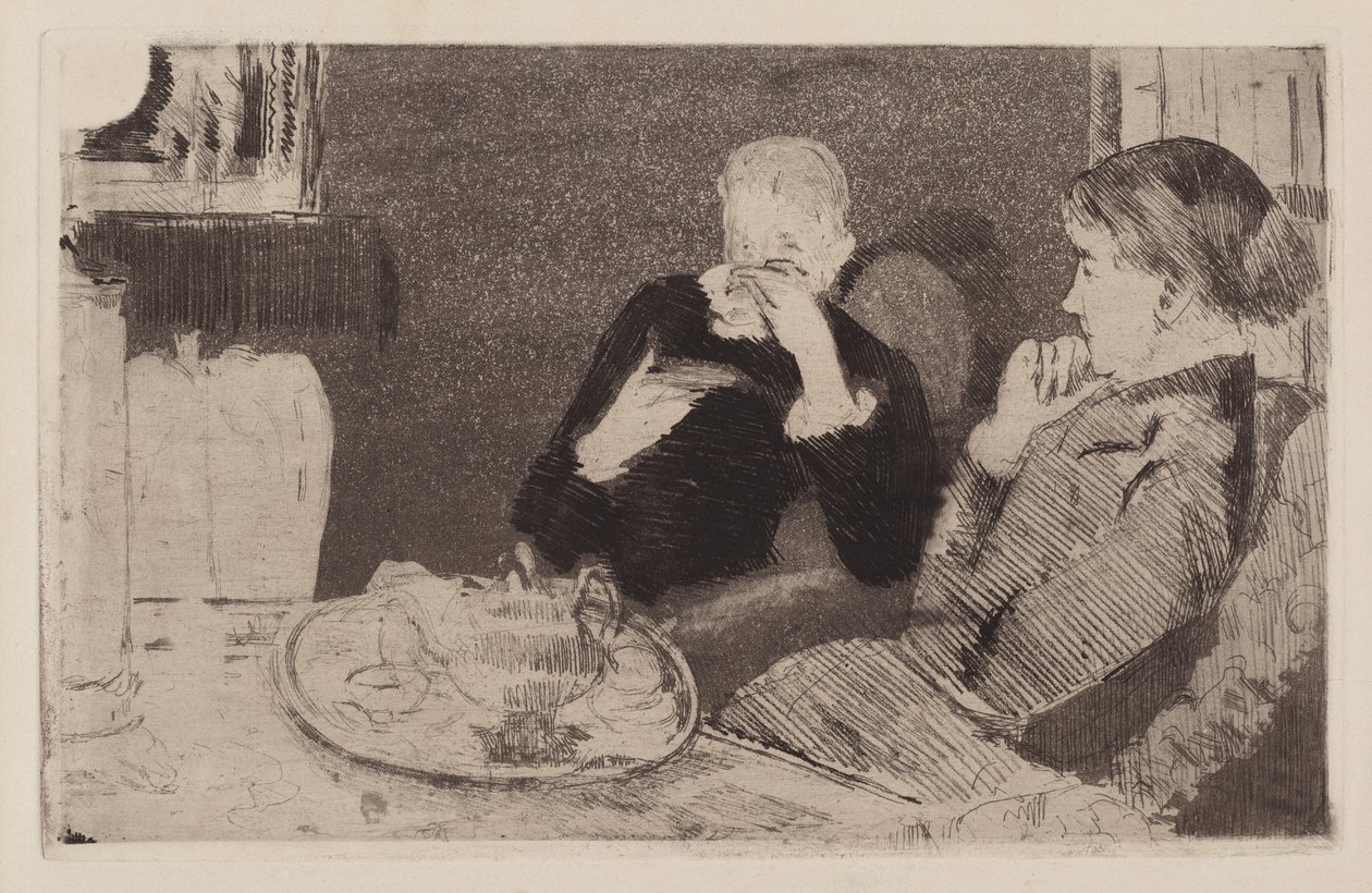 Lydia e Sua Mãe no Chá, 1882. de Mary Cassatt
