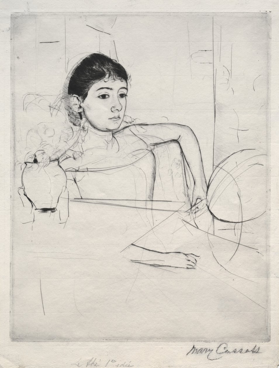 Mimi como uma morena, 1889. de Mary Cassatt