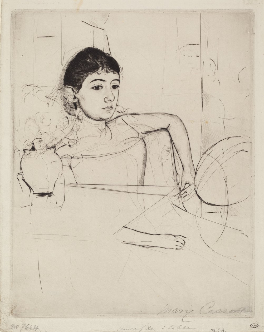 Mimi como morena, c. 1889. de Mary Cassatt