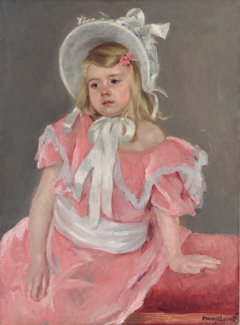 Sara sentada, apoiando-se na mão esquerda de Mary Cassatt