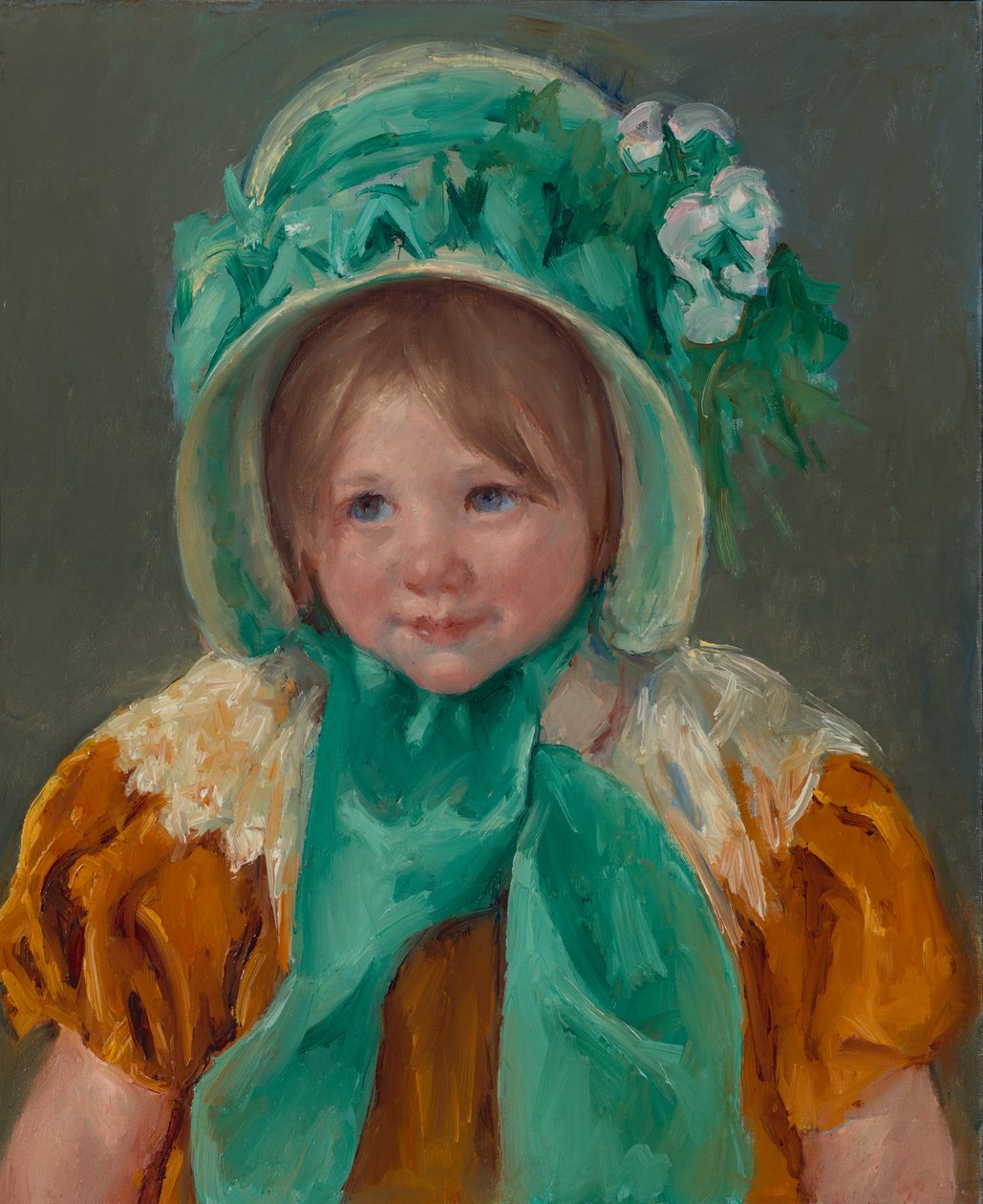 Sara com um chapéu verde de Mary Cassatt