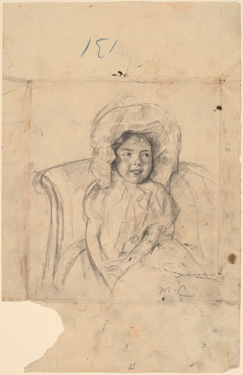 Margot Wearing a Ruffled Bonnet, c. 1902. de Mary Cassatt