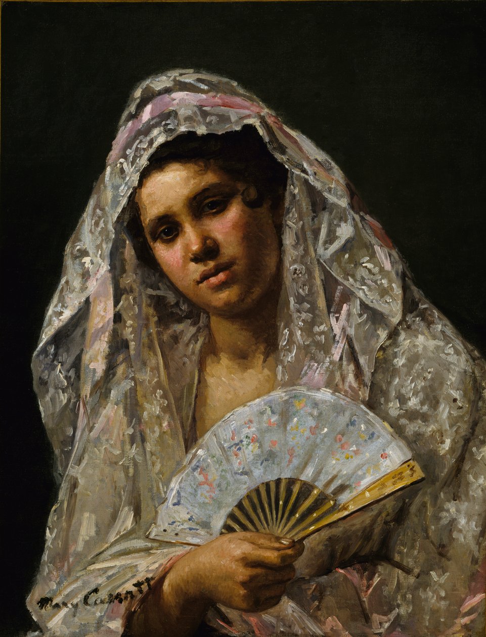 Bailarina Espanhola Vestindo uma Mantilha de Renda, 1873. de Mary Cassatt
