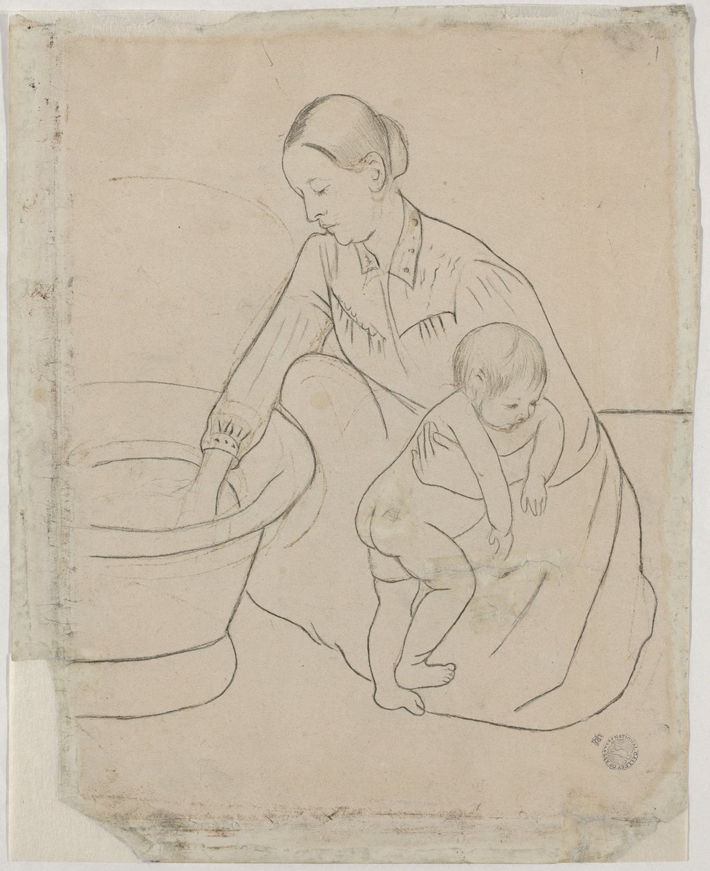 O Banho [verso], 1890-1891. de Mary Cassatt