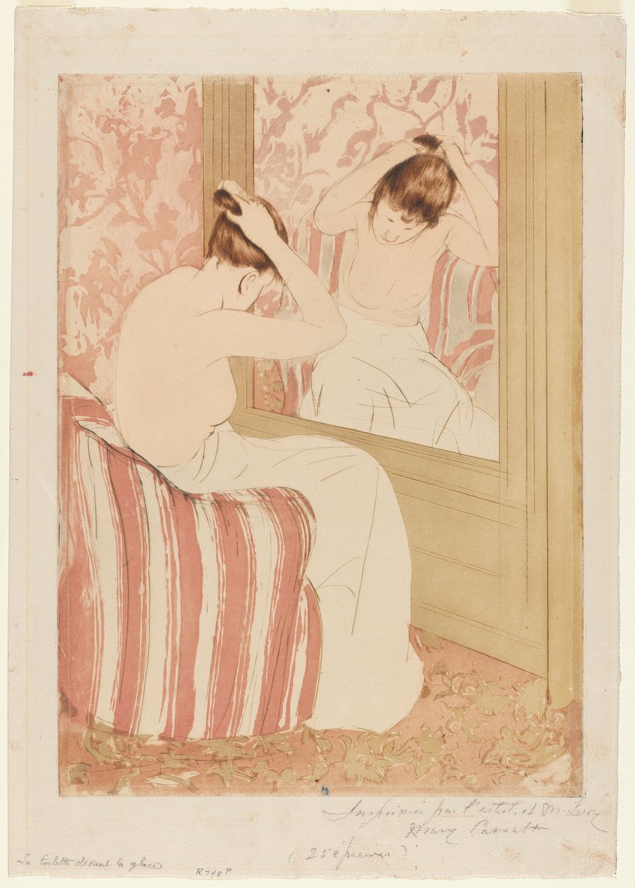 O Coiffure, 1890-1891. de Mary Cassatt
