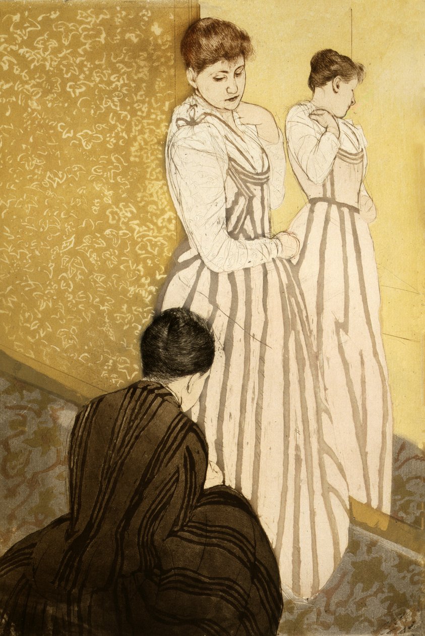 O encaixe, pub. 1891 de Mary Cassatt