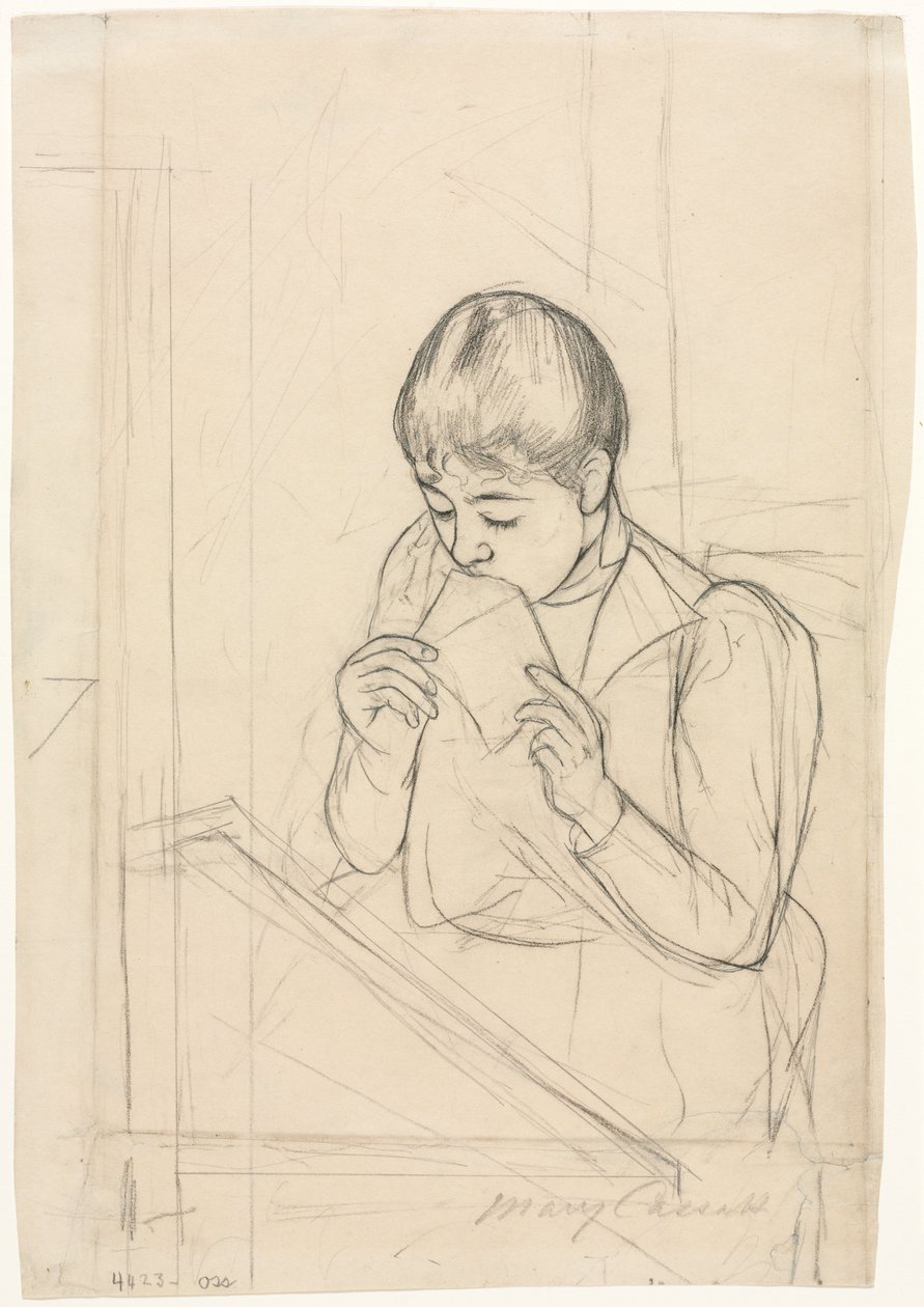 A Carta recto, A Carta verso, 1891. de Mary Cassatt