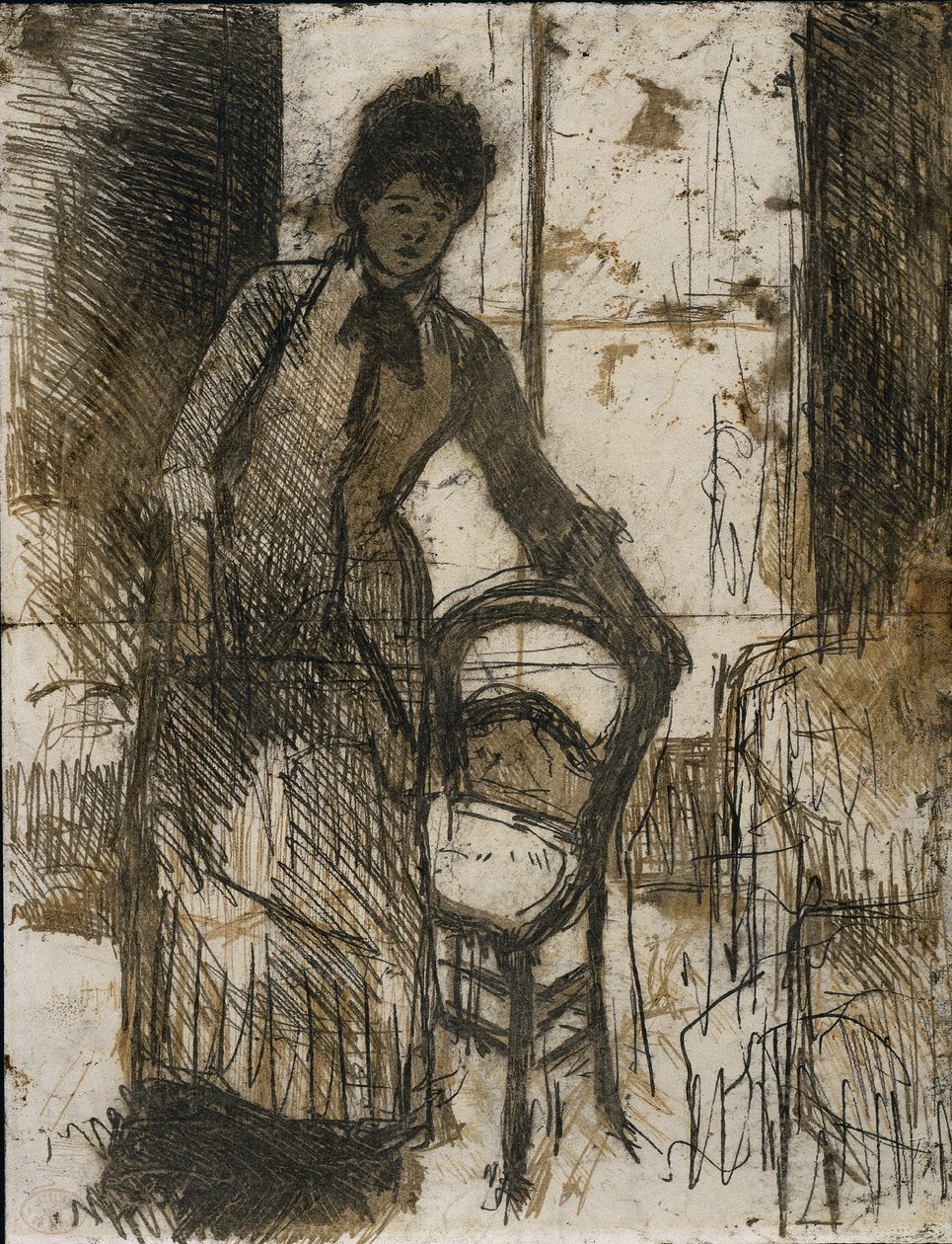 O Visitante verso, c. 1881. de Mary Cassatt