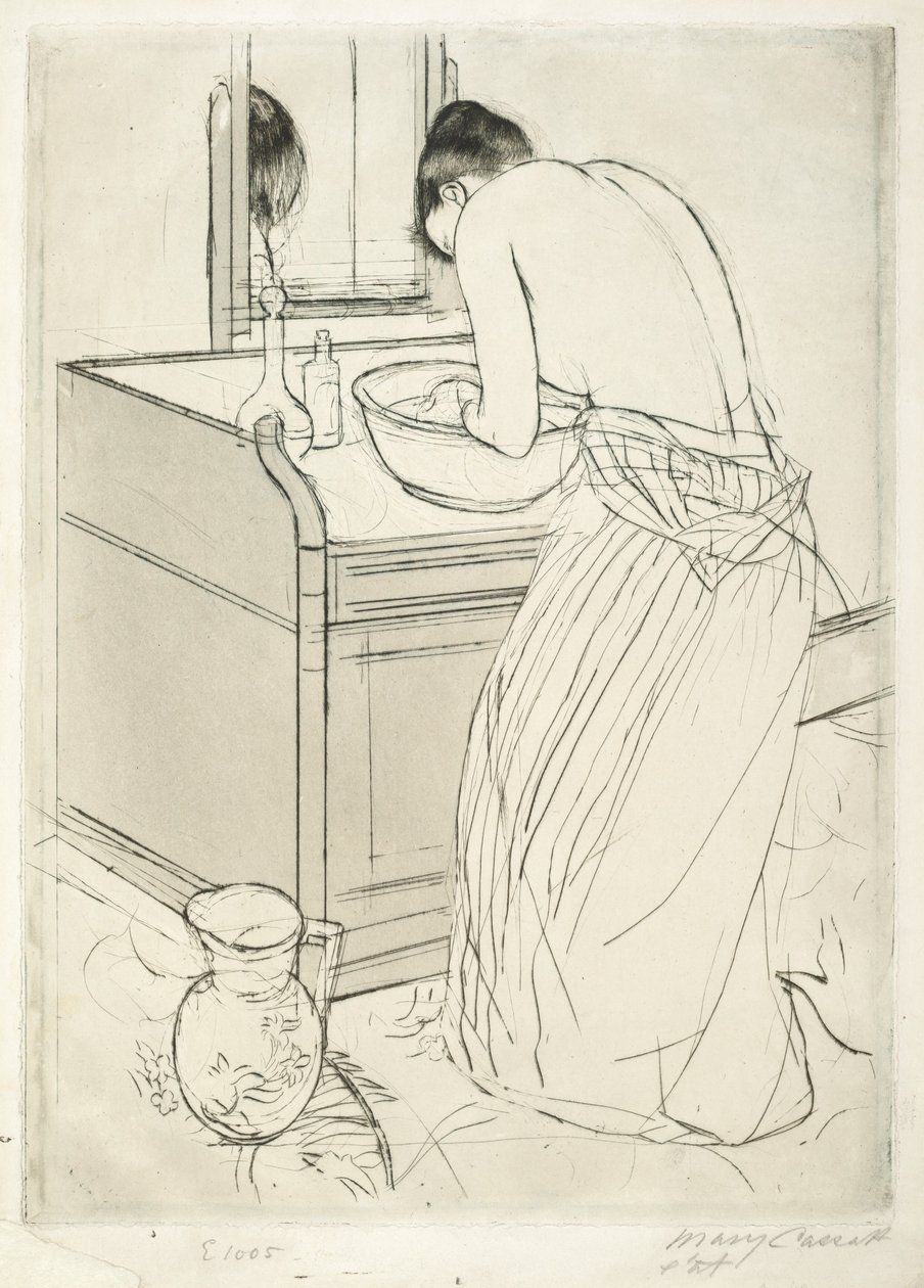 Mulher tomando banho de Mary Cassatt
