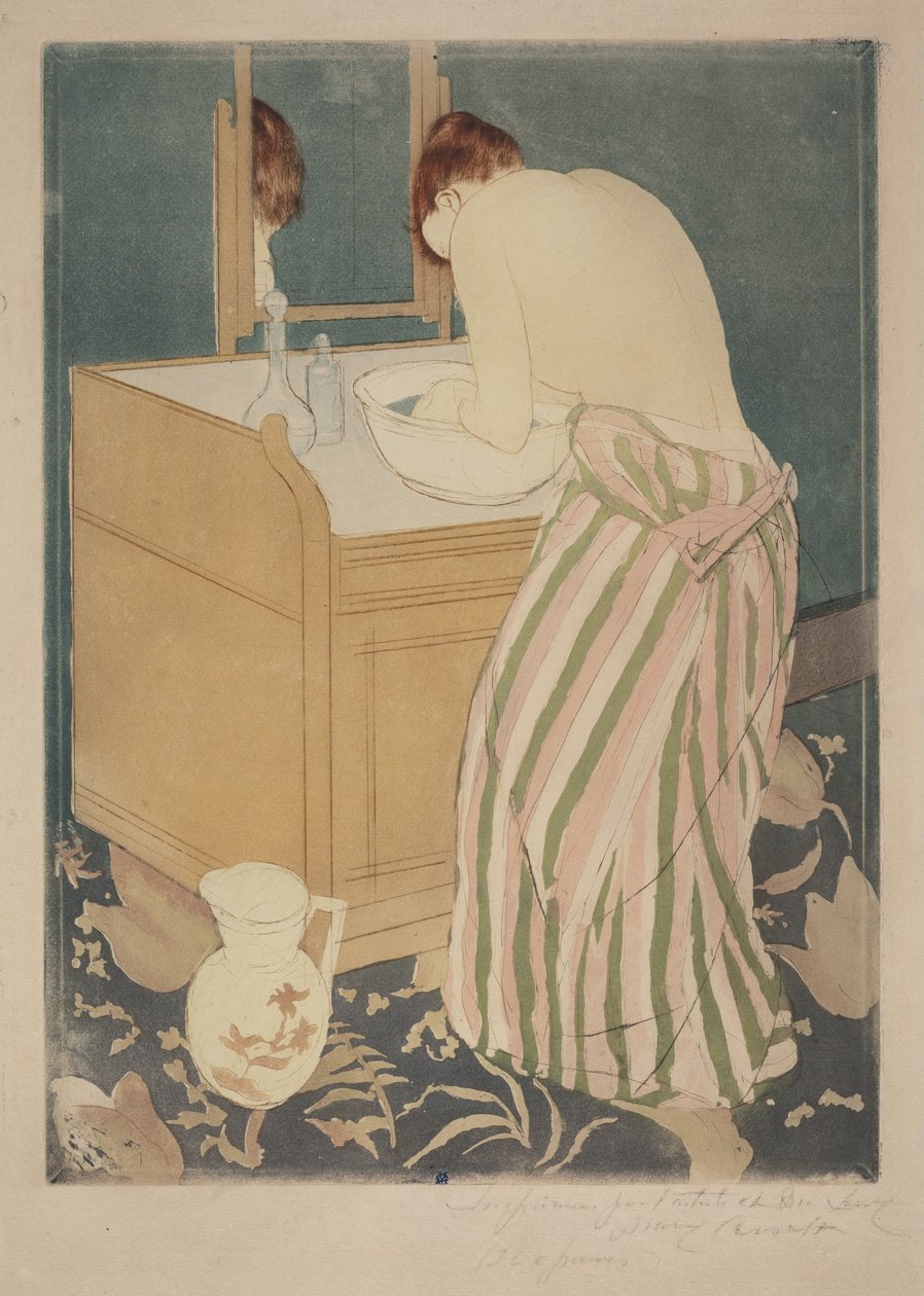 Mulher a tomar banho de Mary Cassatt