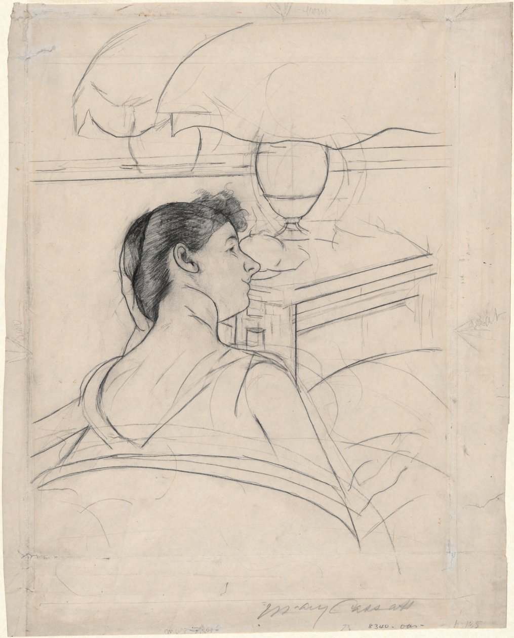 Mulher e lâmpada de Mary Cassatt