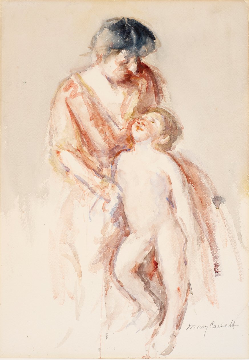 Mulher com Rapaz Nu à Sua Esquerda de Mary Cassatt