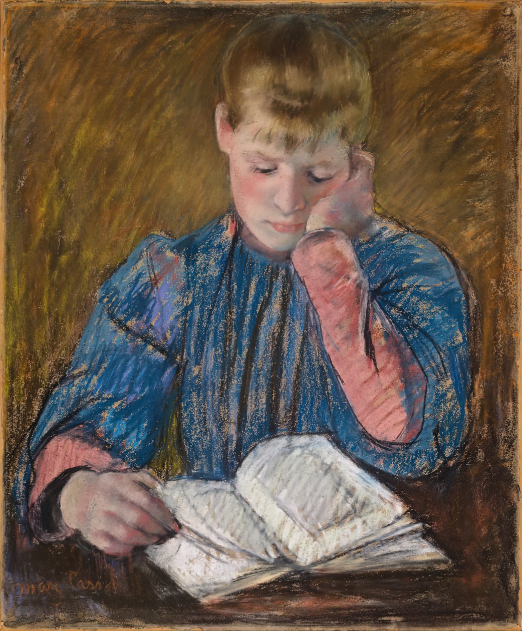 Young Girl Reading Jeune Fille Lisant, c. 1894. de Mary Cassatt