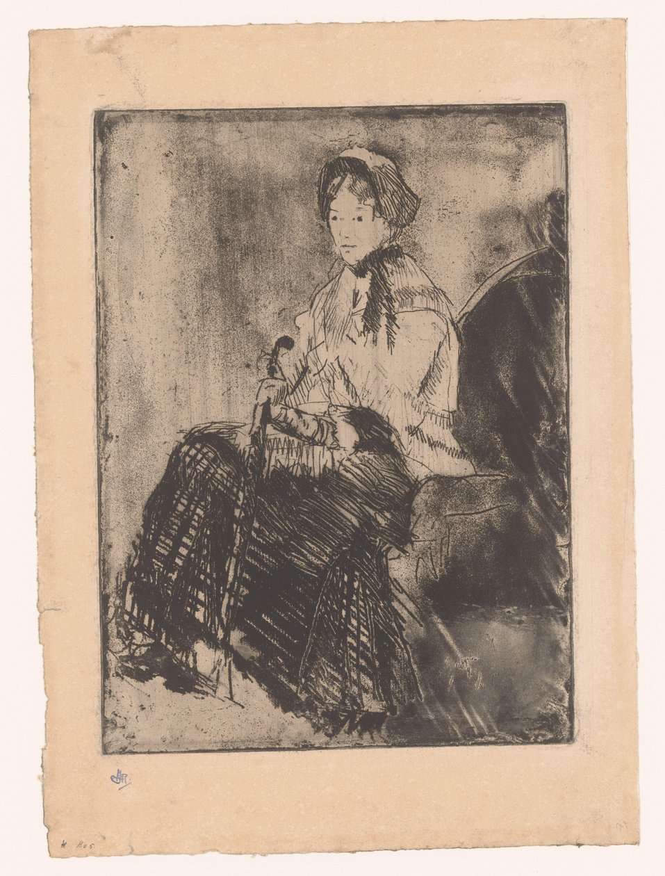 Mulher sentada com guarda-chuva O guarda-chuva de Mary Cassatt
