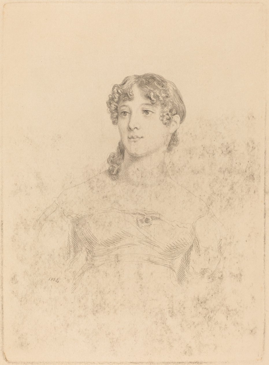 Lady Maria Hooker quando Miss Turner aos dezessete anos, 1814. de Mary Dawson Turner