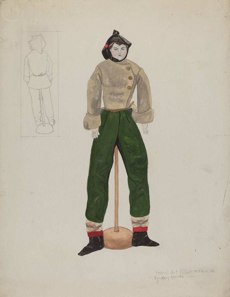 Boneca e Traje, c. 1936. de Mary E Humes