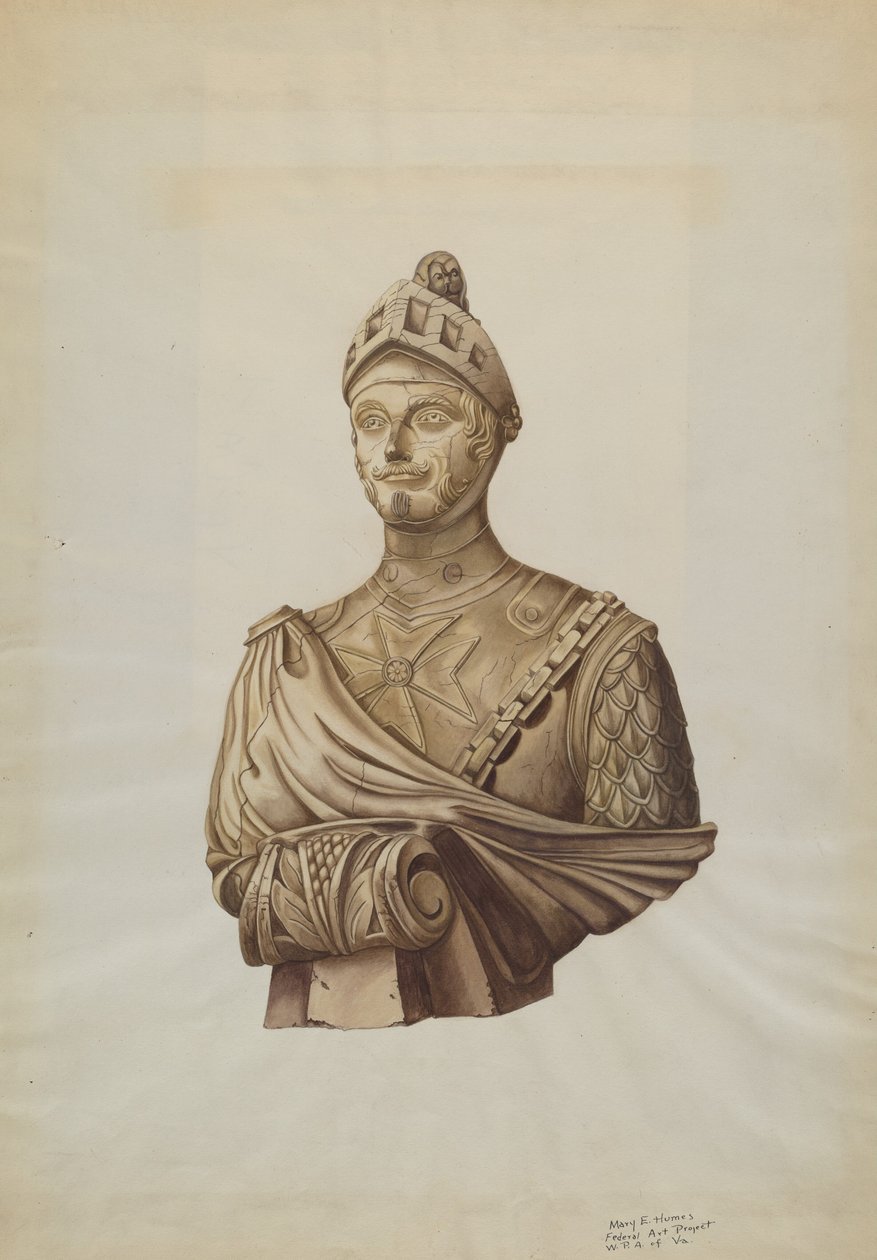 Cabeça de figura: Warrior, c. 1938. de Mary E Humes