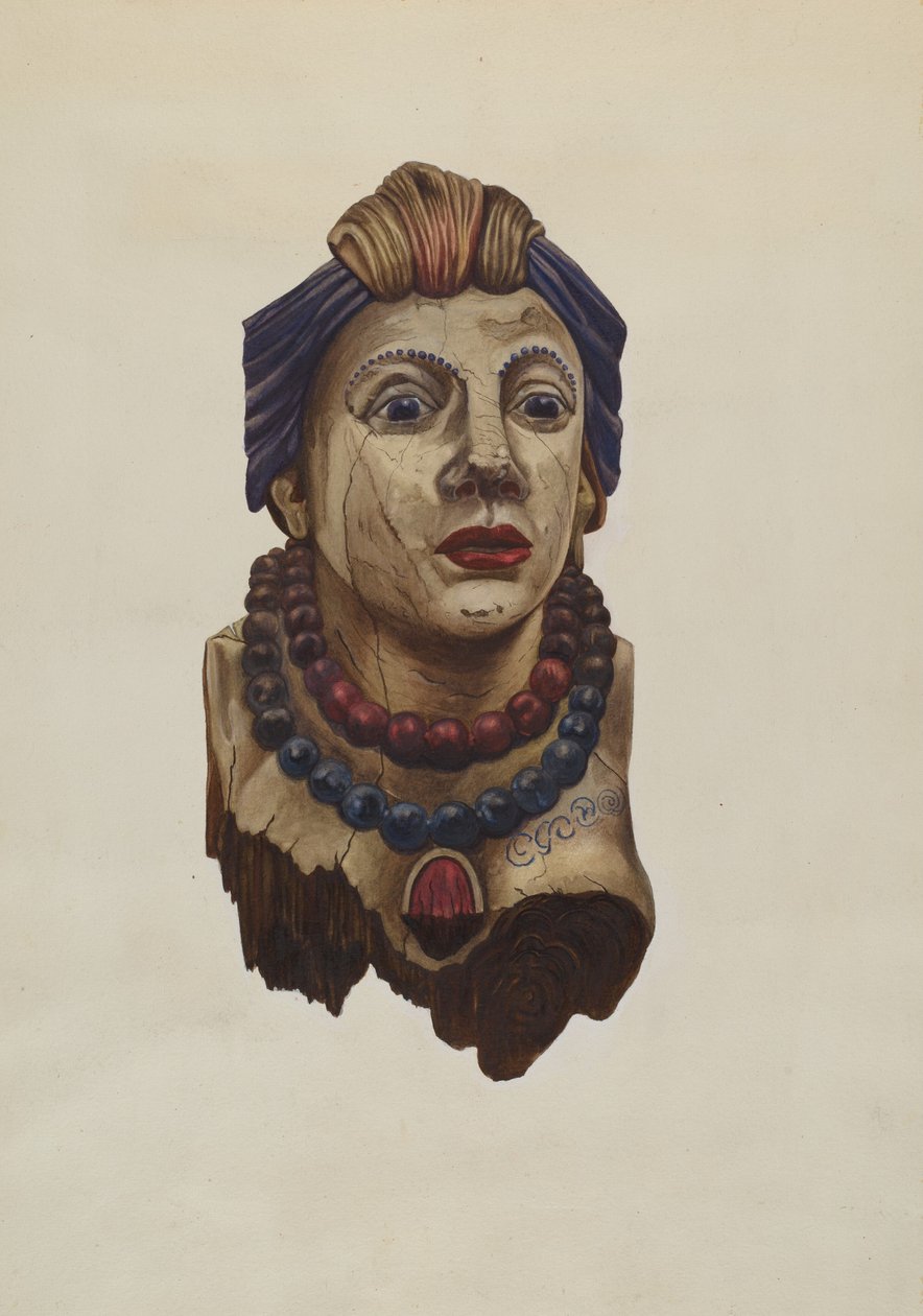 Princesa Indiana Figurahead, c. 1938. de Mary E Humes