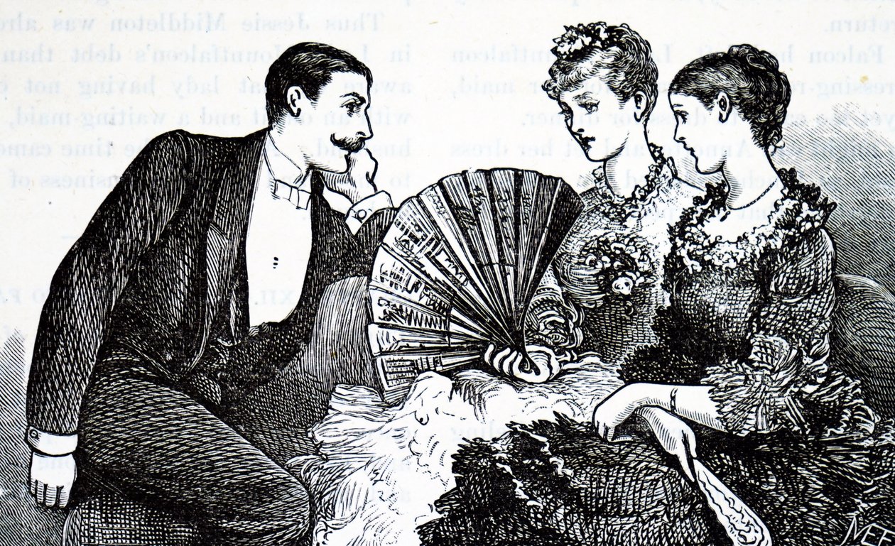 Uma jovem rica que usa um ventilador. de Mary Ellen Edwards