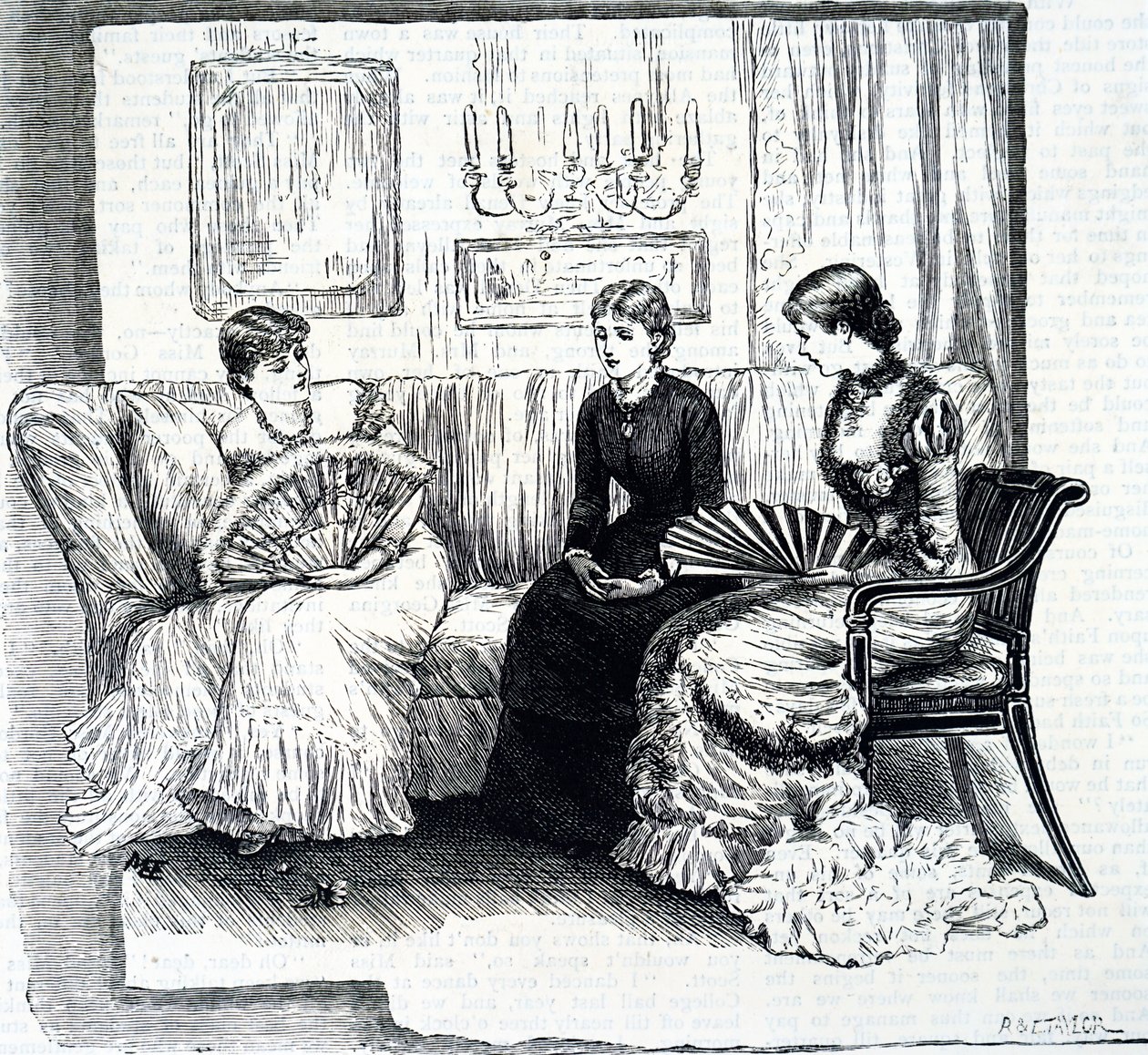 Senhoras com fãs. de Mary Ellen Edwards