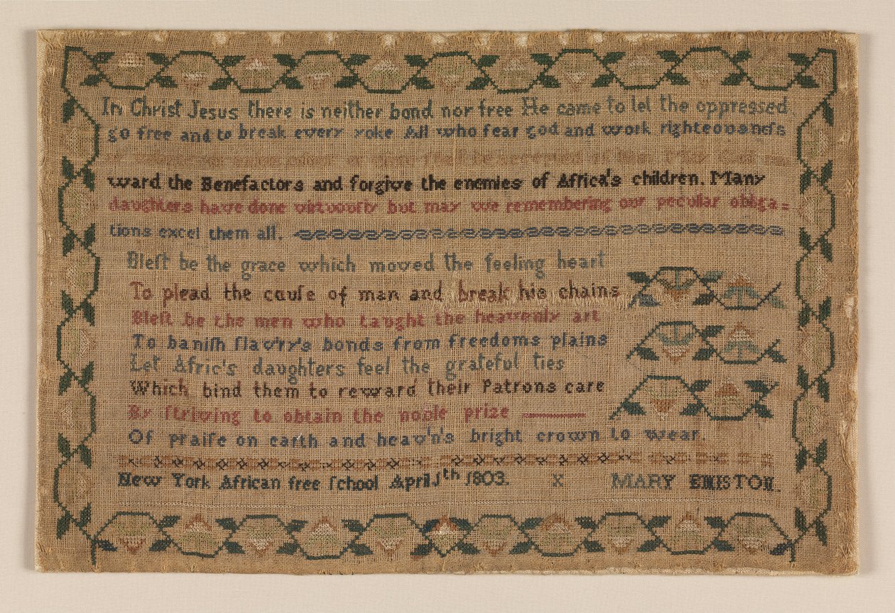 Sampler de Mary Emiston
