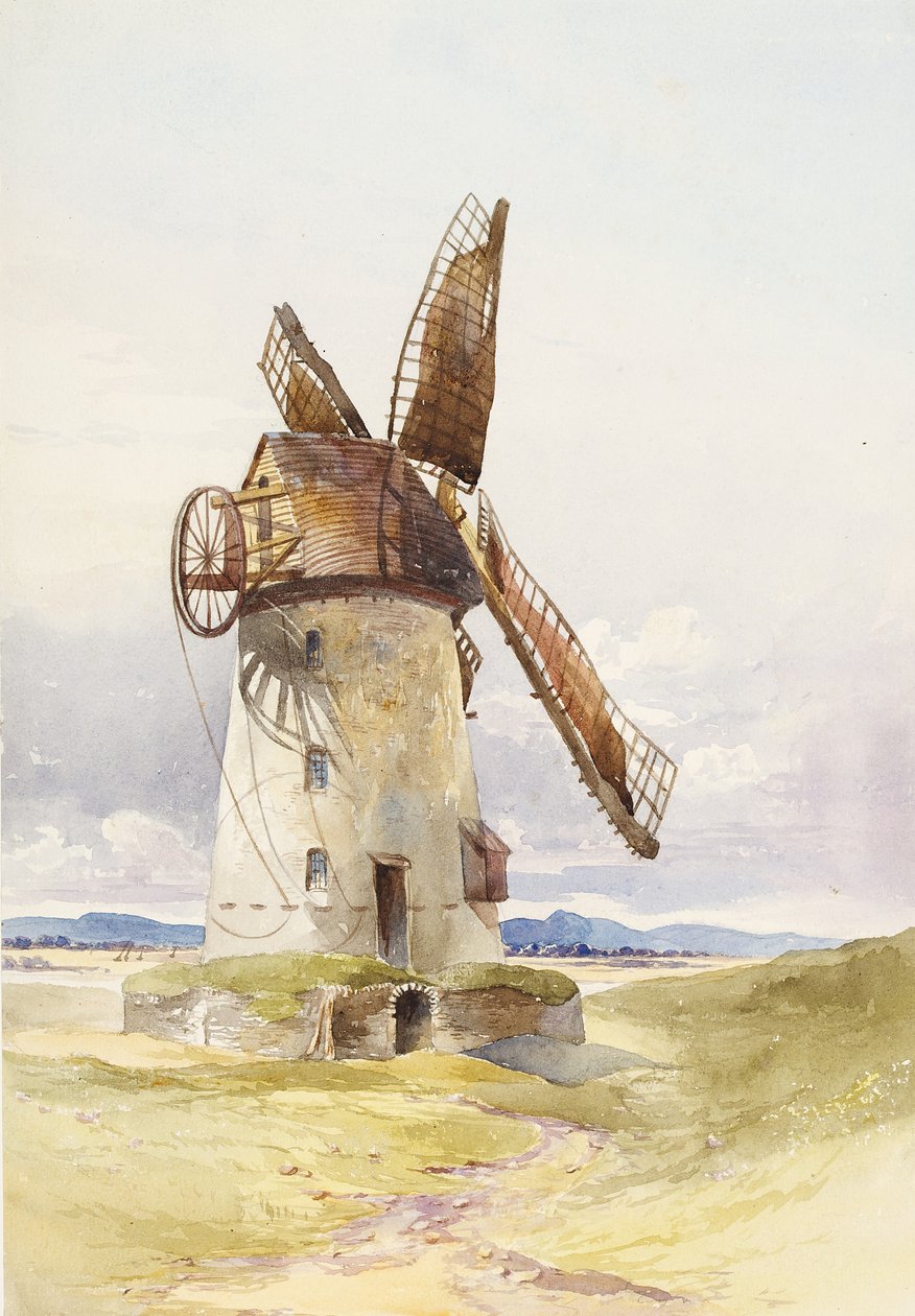 Lytham Mill, c.1845-55 (wc no papel) de Mary Harper