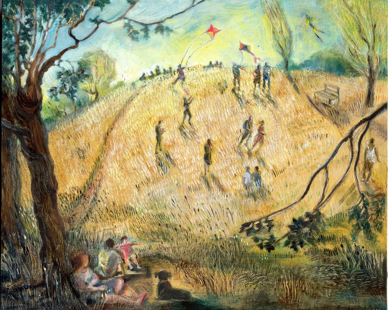 Pipas no Monte do Parlamento, 2003 (petróleo a bordo) de Mary Kuper