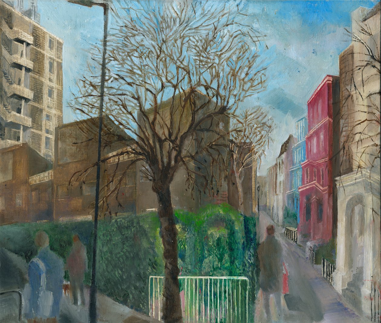 Bloqueio de Ladbroke Grove: 5, Blenheim Crescent, 2021 (óleo a bordo) de Mary Kuper