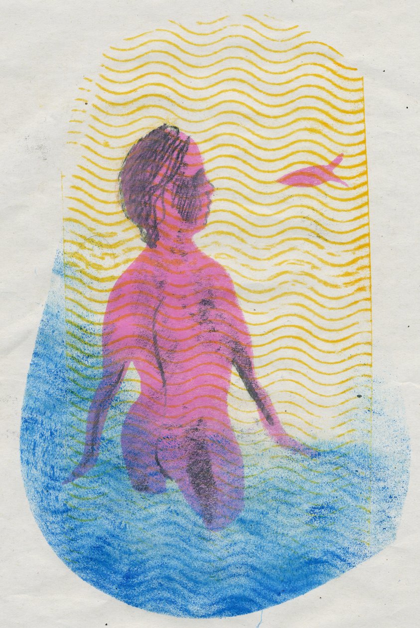 Nadador, 2018 (monoprint) de Mary Kuper