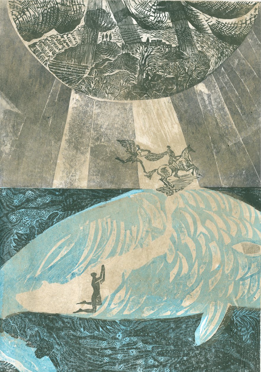 Talismã: Inside the body of the beast, 2015 (gravura em vinil e parágrafo de colisão) de Mary Kuper