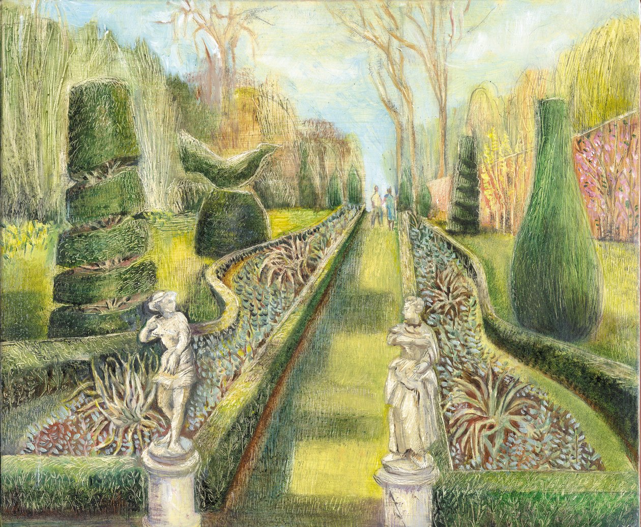 The Long Garden, Cliveden, Statues, 2002 de Mary Kuper
