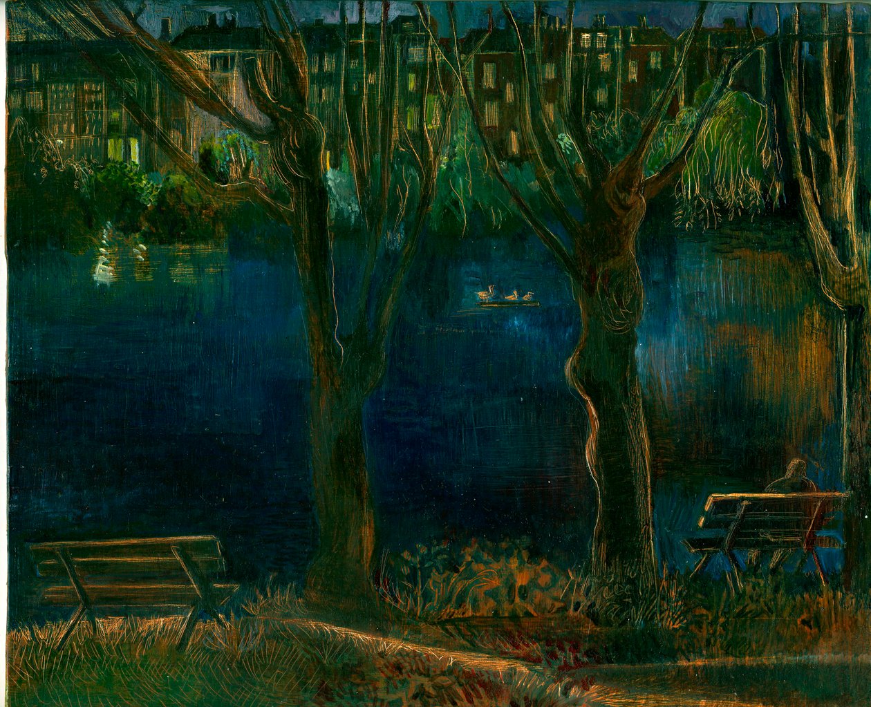 O tanque; South End Green, 2011 (petróleo a bordo) de Mary Kuper