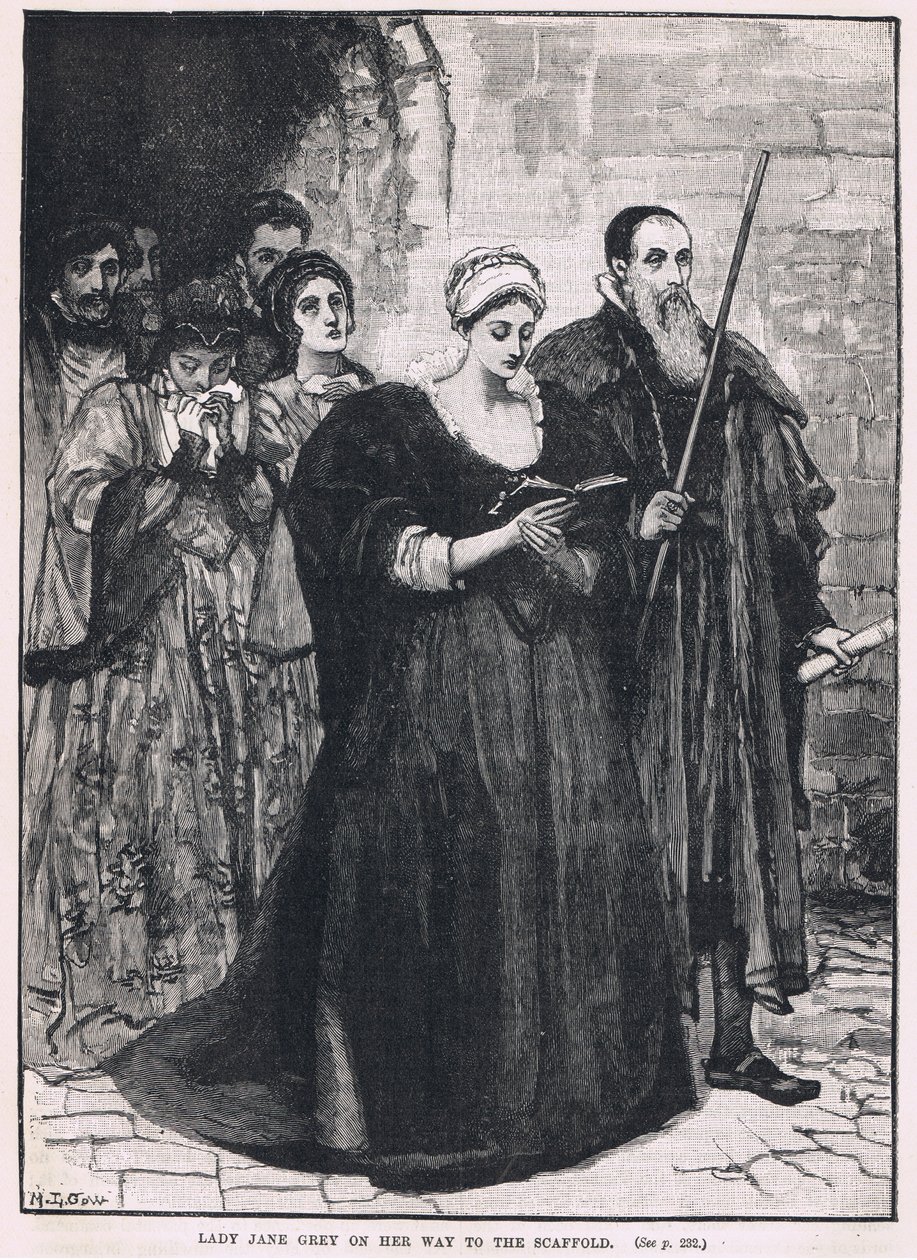 Lady Jane Grey em seu caminho para o andaime 1554 de Mary L. Gow